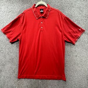 Nike Golf Polo Shirt‎ Large Red Fit-Dry Short Sleeve Preppy Rugby Tennis Office